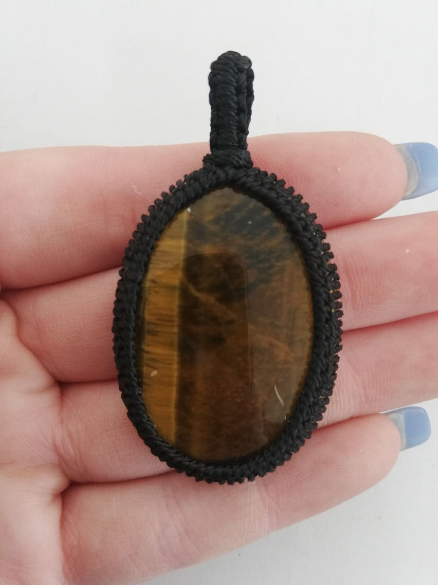 Macrame Pendant - Tigers Eye Macrame Pendant - Tigers Eye
